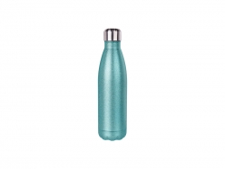 Sublimation 17oz/500ml Glitter Stainless Steel Cola Shaped Bottle (Light Blue)