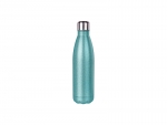 Sublimation 17oz/500ml Glitter Stainless Steel Cola Shaped Bottle (Light Blue)