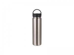 Sublimation 25oz/750ml Stainless Steel Flask w/ Portable Lid (Silver)