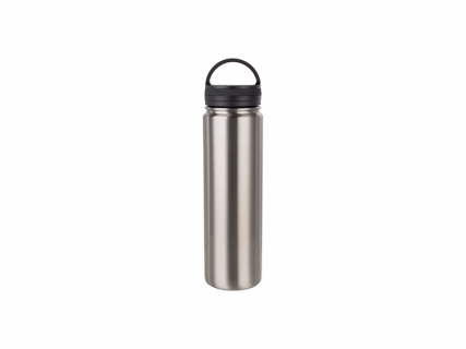 Sublimation 25oz/750ml Stainless Steel Flask w/ Portable Lid (Silver)