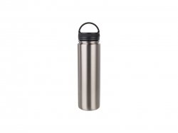 Sublimation 25oz/750ml Stainless Steel Flask w/ Portable Lid (Silver)