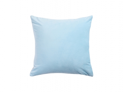 Sublimation Blanks Pillow Cover(Plush, Light Blue W/ White)