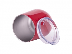 Copo Vinho Inox 12oz com tampa deslizante Vermelho