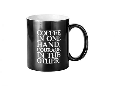 Taza mágica negra grabada 11oz (Coffee Motto)