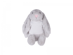 Sublimation 30cm Plush Bunny w/ Shirt (Light Gray)