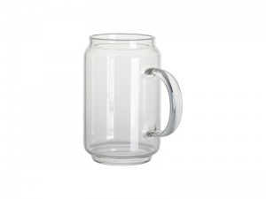 Sublimation Blanks 13oz/400ml Clear Can Glass Mug w/ Handle