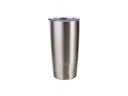 Sublimation 20oz Stainless Steel Tumbler with Ringneck Grip (Silver)