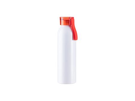 Botella Deportiva Slim Aluminio Blanca 22oz/650ml con Tapa roja