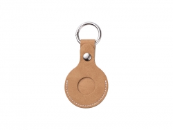 Sublimation Blanks PU AirTag Keychain Holder(Brown)