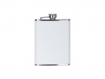 Sublimation 8oz/240ml Stainless Steel Flask with PU Cover (White)