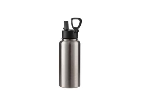 Garrafa de Água Inox com Bocal e Asa Rotatória 32oz/950ml (Prateado)