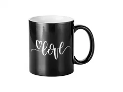 Caneca mágica preta gravada 11oz (Heart)
