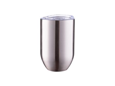 Vaso de Vino Recto sin Tallo Acero Inoxidable 12oz/360ml (Plateado)