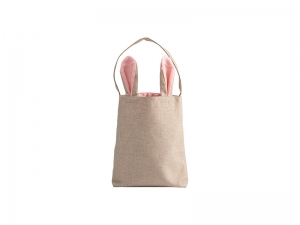 Sublimation Linen Easter Bunny Bag (Pink Ears, 29*34cm)