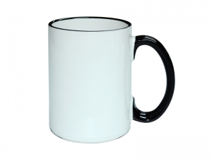 Taza Borde y Asa Color 15oz（Negro）