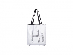 Bolsa Doble Asa Lentejuelas (Blanco/Plateado)