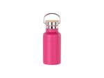 350ml/12oz Portable Bamboo Lid Powder Coated Stainless Steel Bottle (Purple Red)