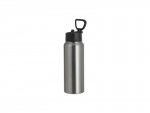 30oz/900ml Stainless Steel Water Bottle w/ Wide Mouth Straw &amp; Portable Lid (Silver)