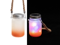 15oz/450ml Sublimation Blanks Mason Jar w/ Lantern Lid and Hemp Rope Handle (Frosted, Gradient Orange)