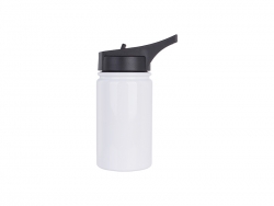 Garrafa Inox 12oz/350ml com Canudo Deportivo e tampa Portátil (Branco)