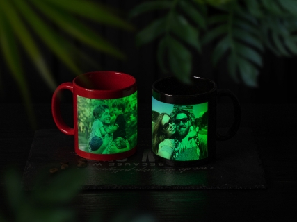 11oz Sublimation Blanks Luminous Mug w/ White Patch (Red)