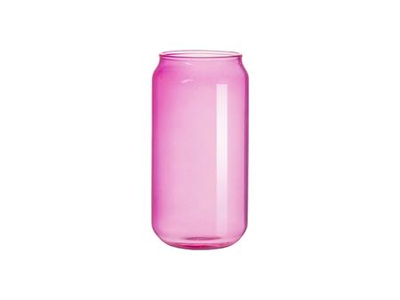 Vaso de Cristal con Forma de Lata 18oz/550ml Full color con tapa de bambú (Morado)