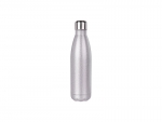 Sublimation 17oz/500ml Glitter Stainless Steel Cola Shaped Bottle(Silver)