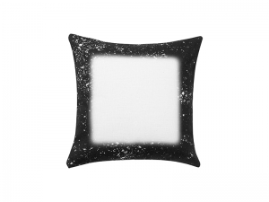 Sublimation Blanks Black Bleached Starry Linen Pillow Cover