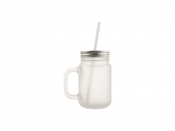 Jarra Mason 12oz/350ml com Canudo (Escarchada)