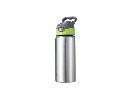 Botella Aluminio 20OZ/650ml Tapa Verde (Plateado)