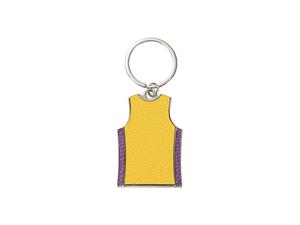 Engraved Leather Basketball Jersey Keychain(Purple edge,4*6*0.2cm)