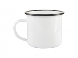 Caneca 12oz/360ml Esmaltada (Preto)