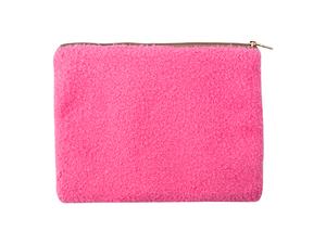 Sublimation Blended Plush Pencil/ Makeup Case(White /Pink)