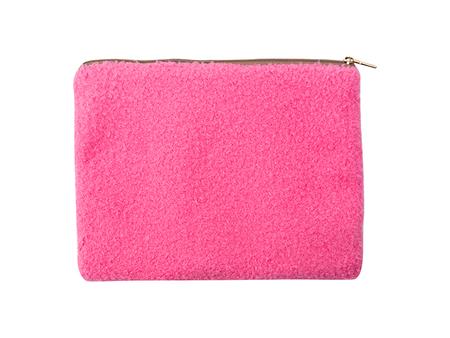 Sublimation Blended Plush Pencil/ Makeup Case(White /Pink)