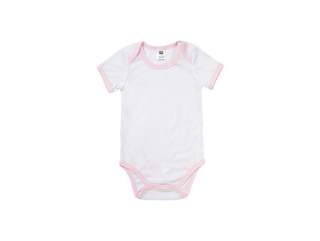 Mono Bebé Manga Corta Talla XL (Borde rosa,12-18M)