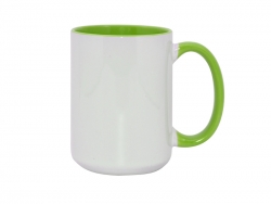 Mug blanc MAX A+ 450 ml avec anse intérieur vert clair Sublimation Transfert Thermique