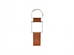 Sublimation Strip PU Key Chain(Square, Brown)