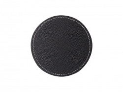 PU Leather Round Mug Coaster (Φ9.5cm,Black)