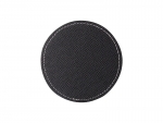 PU Leather Round Mug Coaster (Φ9.5cm,Black)