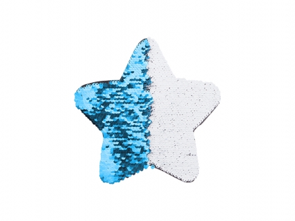 Adhesivo Lentejuelas (Estrella, Azul Celeste Con Blanco)