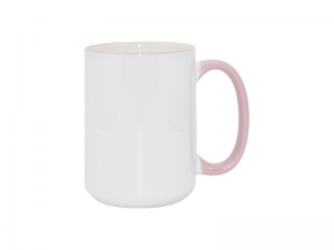 Sublimation 15oz Rim/Handle Mugs - Pink