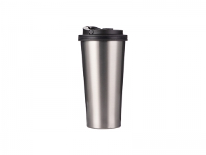 16oz Acero Inoxidable Tumbler con Tapa Portátil (Plateado)