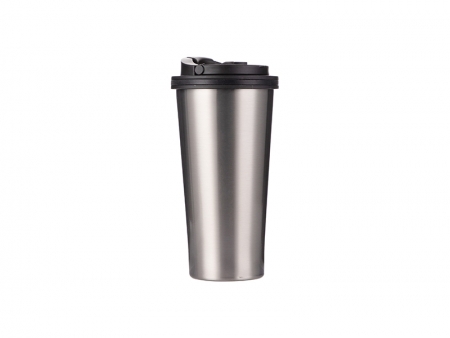 16oz Acero Inoxidable Tumbler con Tapa Portátil (Plateado)