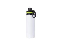 Botella Aluminio 25OZ/850ml Tapa Verde(Blanco)