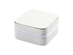 Sublimation Blanks PU Jewelry Box w/insert (10*10*5cm,White)