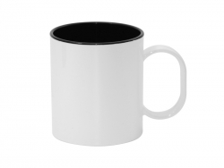 Mug plastique 330 ml intérieur noir avec boîte Sublimation Transfert Thermique