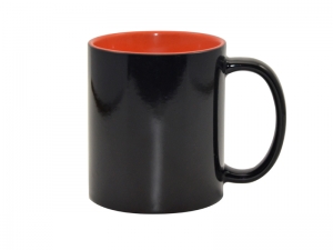 Sublimation 11oz Black Magic Mug (Inner Orange)