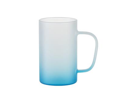 Taza de Cristal 18oz/540ml (Escarchado, Degradado Azul)