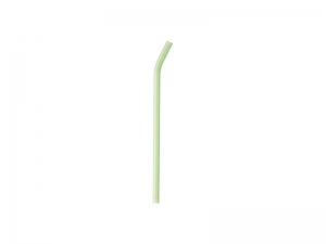 20cm Curved Green Glass Straw