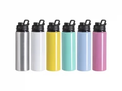 US Stock, 60pcs/Pack 750ml Blank Aluminum Sports Bottle for Sublimation Printing, White (Local Pick-Up)